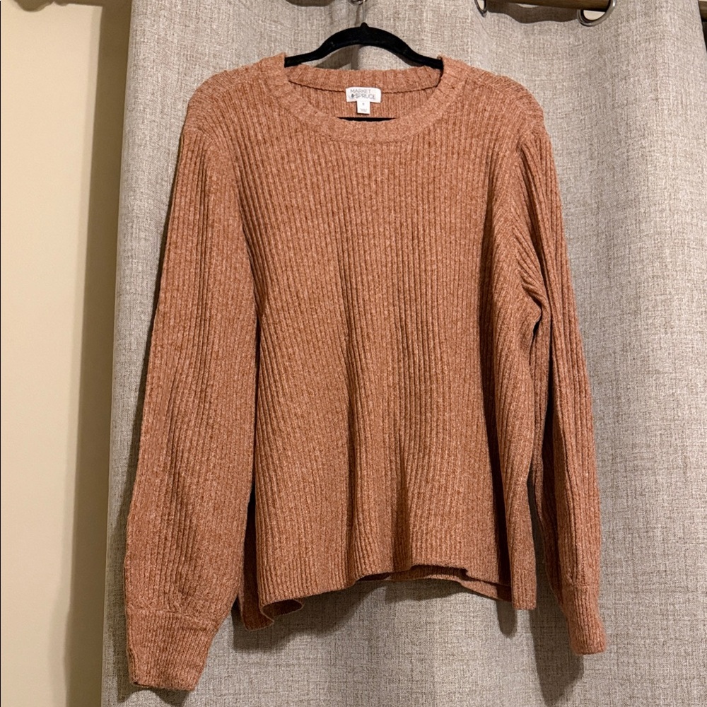 Market & Spruce Rust Ribbed Sweater 2X